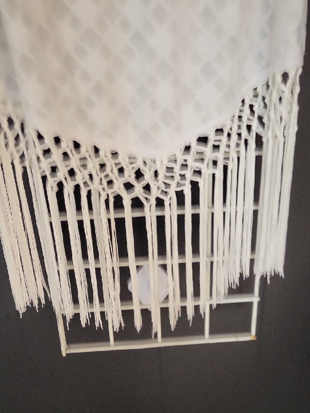 Miss Me White Fringe Tank with Gold Feather Motif - Picture 7 of 10